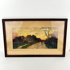 Vintage European Farm Countryside Print